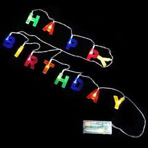 4ft Happy Birthday 13 Colorful Letter LED String Lights Party Hanging Decoration